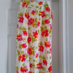 Nappa Valley petite Size 12 Linen Blend Floral NWT Maxi Shirt